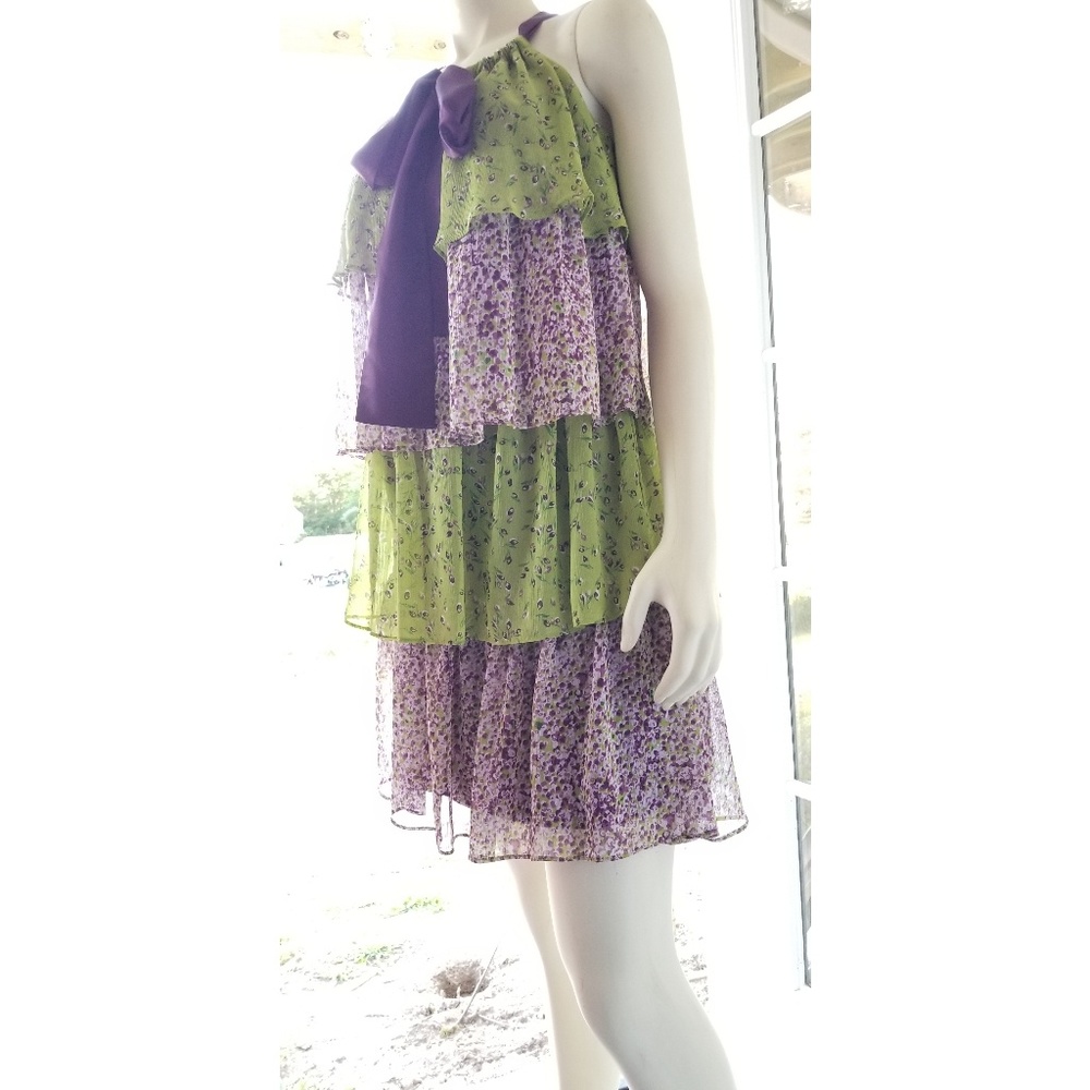Allen B Schwartz Layered Colorful Dress, S. - Picture 7 of 7